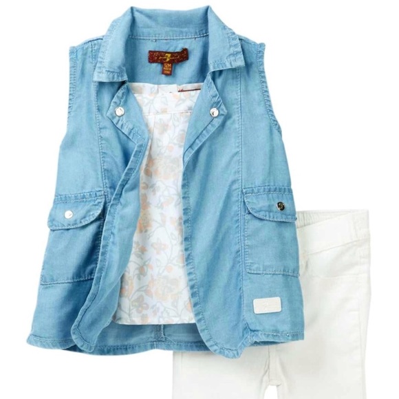 ▪️Bluejean Baby ~ Vest, Tank Top and Denim Set - Picture 4 of 5